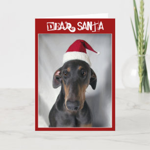 Carte de voeux de Noël père Noël Dog