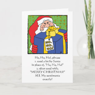 Carte de voeux de Noël père Noël "HO, HO, HO"