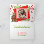 Carte de voeux de Noël père Noël Reindeer Photo (Intérieur)