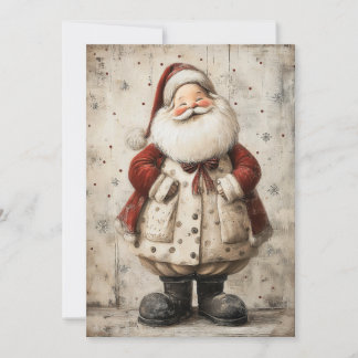 Carte de vœux de Noël Père Noël vintage