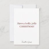 Carte de voeux de Noël personnalisée (Dos)