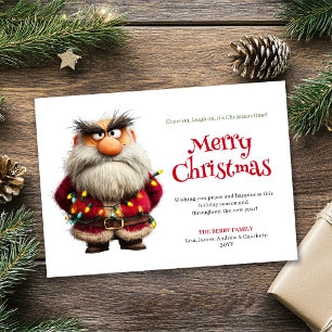 Carte de vœux de Noël personnalisée avec Santa com