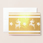 Carte de voeux de Noël personnalisée Gold Reindeer (Devant avec enveloppe)