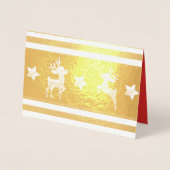 Carte de voeux de Noël personnalisée Gold Reindeer (Devant)