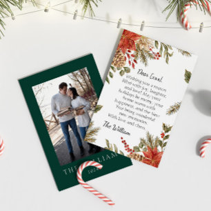 Carte de vœux de Noël personnalisée vert émeraude
