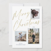 Carte de vœux de Noël photo 3 écriture Merry Chris (Devant)