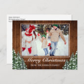 Carte de vœux de Noël Photo Bois & Forêt Joyeux No (Devant / Derrière)