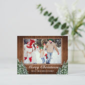 Carte de vœux de Noël Photo Bois & Forêt Joyeux No (Debout devant)