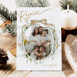 Carte de vœux de Noël photo Coquette Rejoice