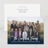 Carte de vœux de Noël photo de famille Fête de fin (Devant / Derrière)