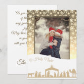 Carte de vœux de Noël photo de la Nativité (Devant / Derrière)