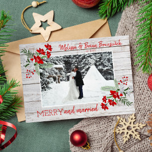 Carte de vœux de Noël photo de mariage