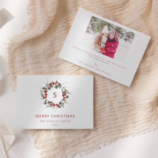 Carte de voeux de Noël photo initiale de la famill