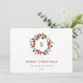 Carte de voeux de Noël photo initiale de la famill (Debout devant)