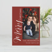 Carte de vœux de Noël photo moderne élégante |Joye (Debout devant)