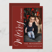 Carte de vœux de Noël photo moderne élégante |Joye (Devant / Derrière)