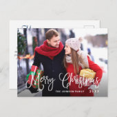 Carte de vœux de Noël photo Moderne Joyeuses Fêtes (Devant / Derrière)