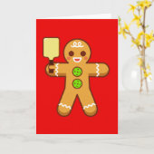 Carte de vœux de Noël Pickleball : Ghomme en pain  (Fleur jaune)