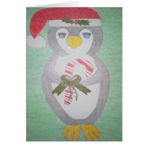 Carte de voeux de Noël Pingouin