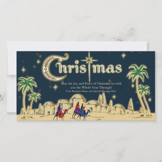 Carte de voeux de Noël plat pour les voyageurs du (Devant)