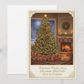 Carte de vœux de Noël plate (Devant / Derrière)