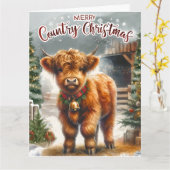 Carte de voeux de Noël pliée (Fleur jaune)