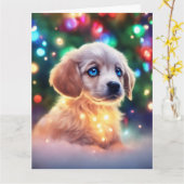 Carte de voeux de Noël pliée (Fleur jaune)