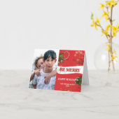 Carte de vœux de Noël pliée (Fleur jaune)