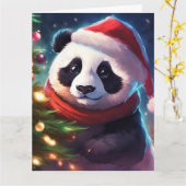 Carte de voeux de Noël pliée (Fleur jaune)