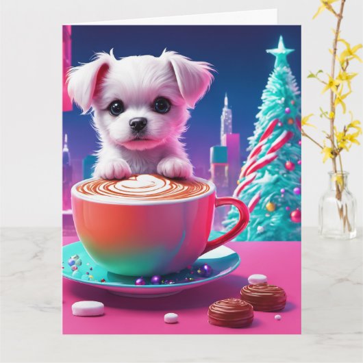 Carte de voeux de Noël pliée (Fleur jaune)