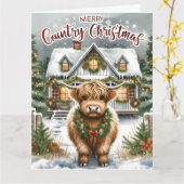 Carte de voeux de Noël pliée (Fleur jaune)
