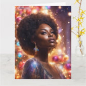 Carte de voeux de Noël pliée (Fleur jaune)