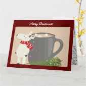 Carte de voeux de Noël pliée (Fleur jaune)