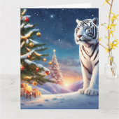 Carte de voeux de Noël pliée (Fleur jaune)