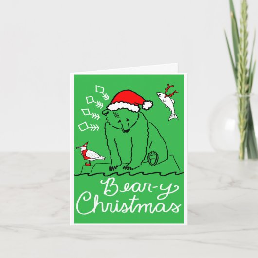 Carte de voeux de Noël pliée à l'ours (Devant)