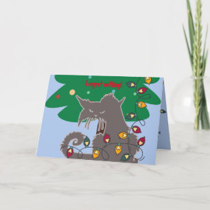 Carte de voeux de Noël pliée "Bad Cat"