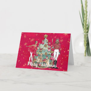 Carte de voeux de Noël pliée Black Nutcracker