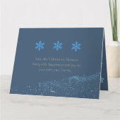 Carte de vœux de Noël pliée Bleue et Argent (Dos)