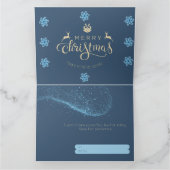 Carte de vœux de Noël pliée Bleue et Argent (Intérieur)