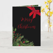 Carte de vœux de Noël pliée élégante (Fleur jaune)