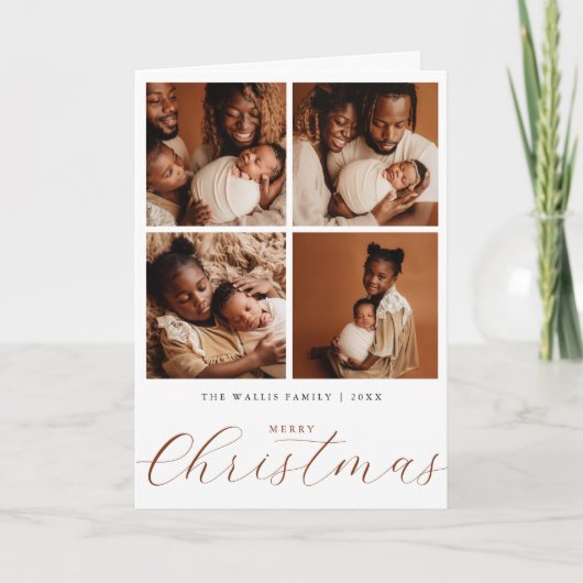 Carte de vœux de Noël pliée en forme de collage ph (Devant)