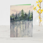 Carte de voeux de Noël pliée personnalisée (Fleur jaune)