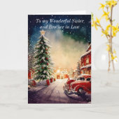 Carte de vœux de Noël pour belle-sœur et frère (Fleur jaune)