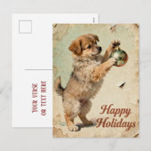 Carte de vœux de Noël pour chien mignon (Devant / Derrière)