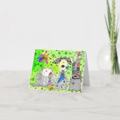 Carte de voeux de Noël pour chien mignon, chat et  (Devant)