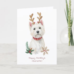 Carte de vœux de Noël pour chien Westie mignon
