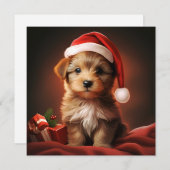 carte de vœux de Noël pour chiot (Devant / Derrière)