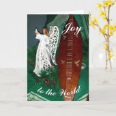 Carte de vœux de Noël pour cithare et ange (Fleur jaune)