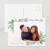 Carte de vœux de Noël pour couple à l'aquarelle (Devant / Derrière)