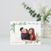 Carte de vœux de Noël pour couple à l'aquarelle (Debout devant)